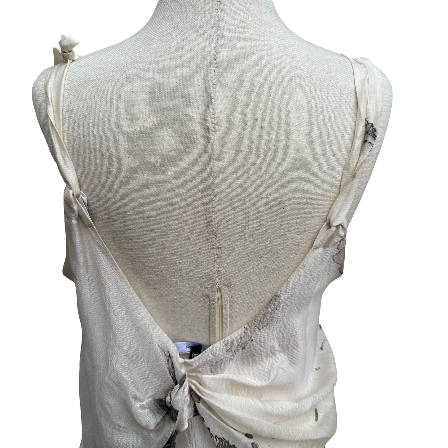 Sharon Wauchob French Silk Ethereal Avant Garde Draped Midi Dress Abstract Print