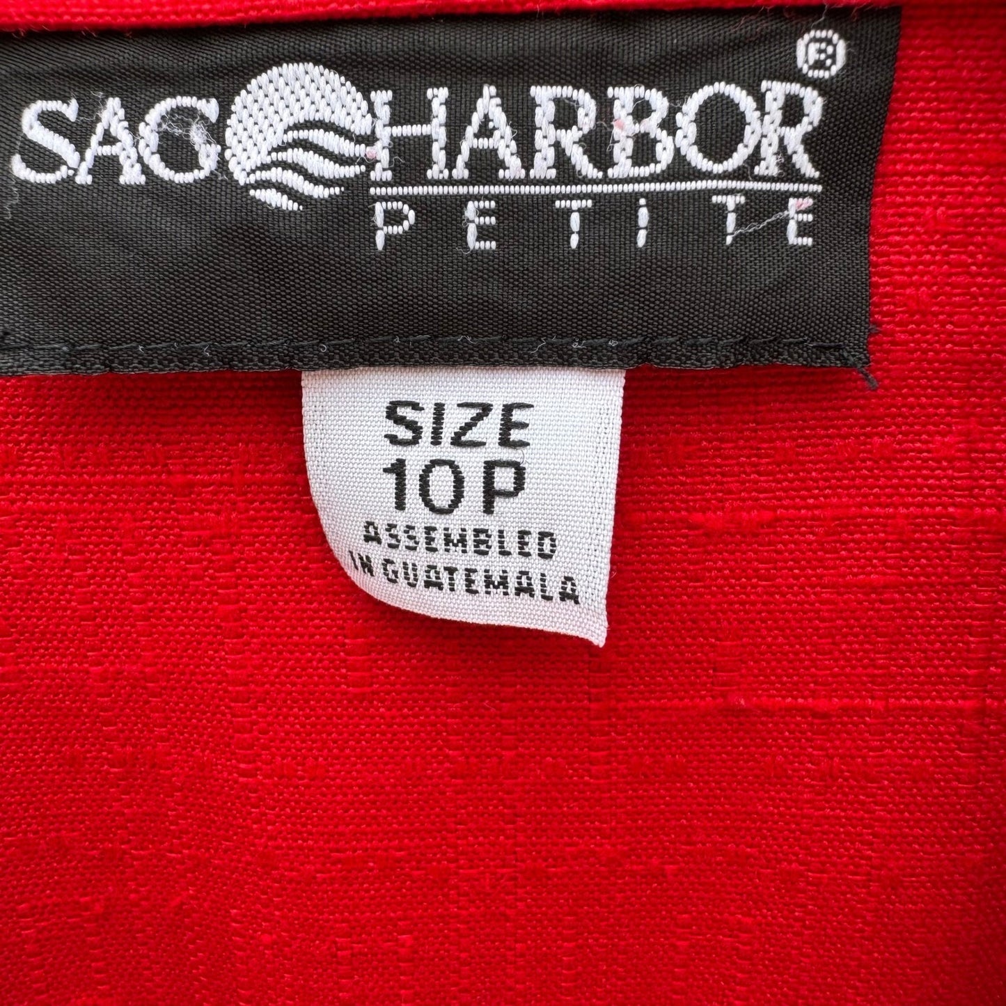 Sag Harbor Vintage 80s 90s Red Single Button Blazer Jacket Textured Size 10P