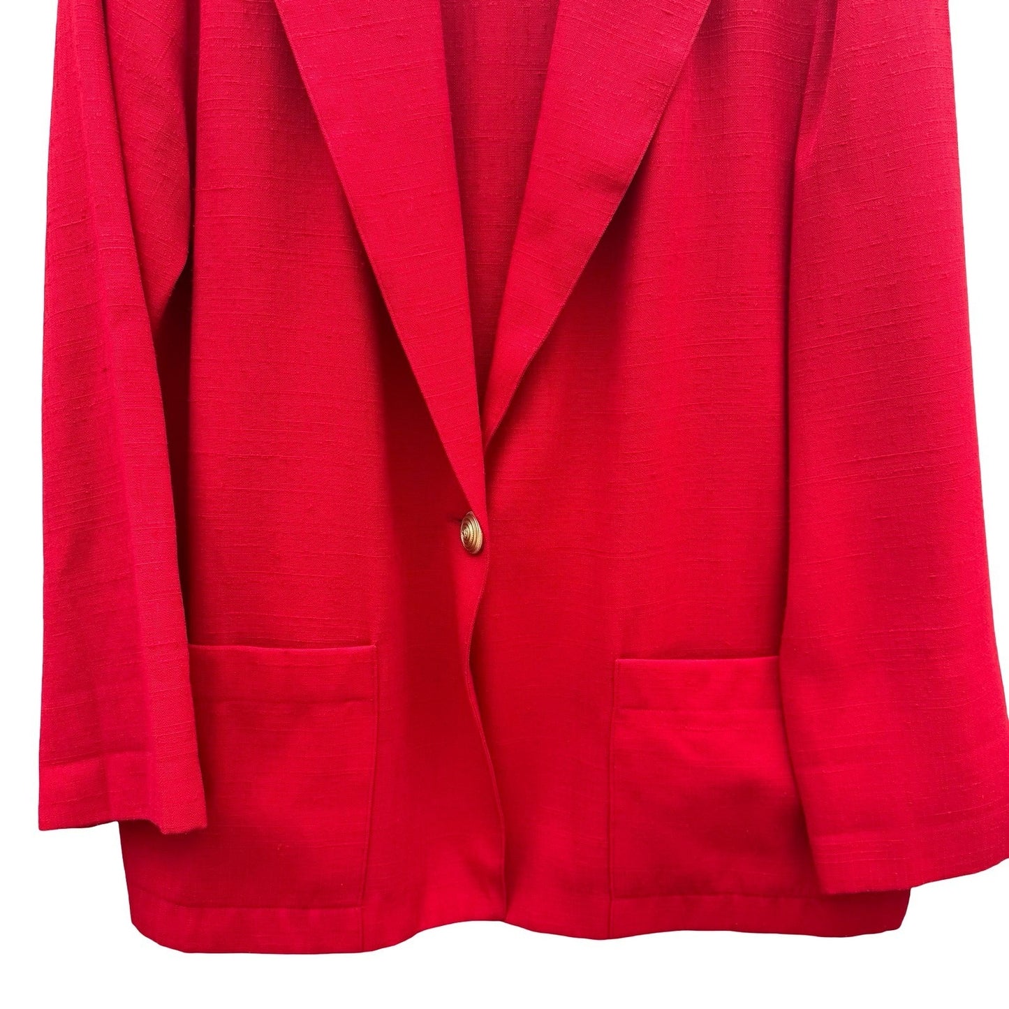 Sag Harbor Vintage 80s 90s Red Single Button Blazer Jacket Textured Size 10P