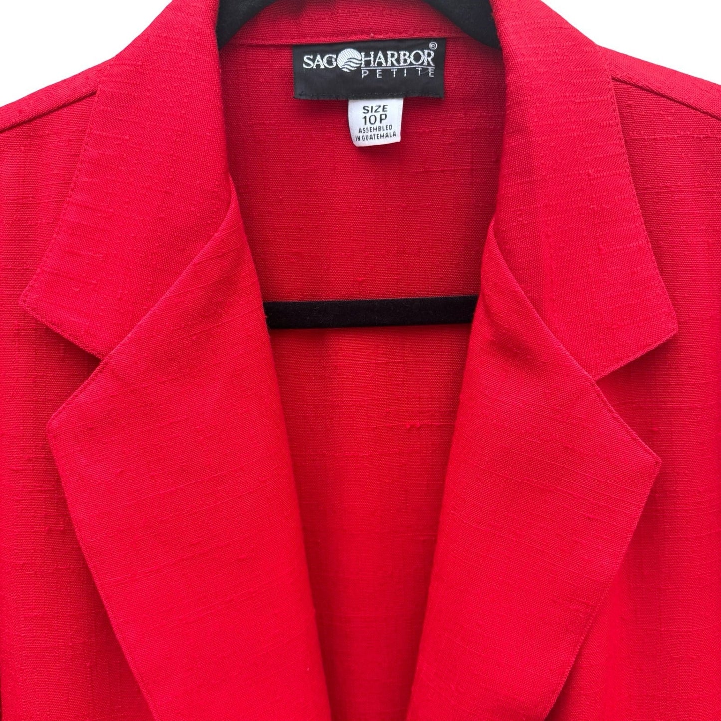 Sag Harbor Vintage 80s 90s Red Single Button Blazer Jacket Textured Size 10P