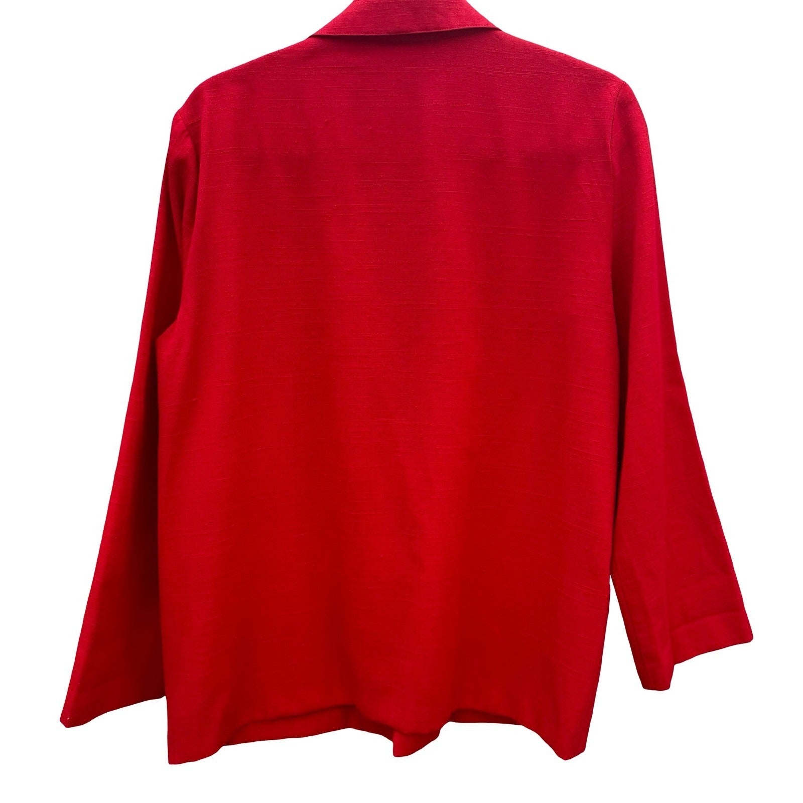 Sag Harbor Vintage 80s 90s Red Single Button Blazer Jacket Textured Size 10P