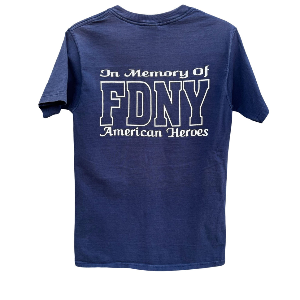 Fire Department New York FDNY In Memory Of American Heroes Vintage Navy T-Shirt