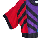 Switch Liz Claiborne Petite Vintage Cropped Chevron Short Sleeve Silk Blend Sweater P 3 image