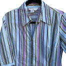 Switch Ninety Petite Womens 3/4 Sleeve Collared Pastel Colors Striped Shirt Blouse L 2 image