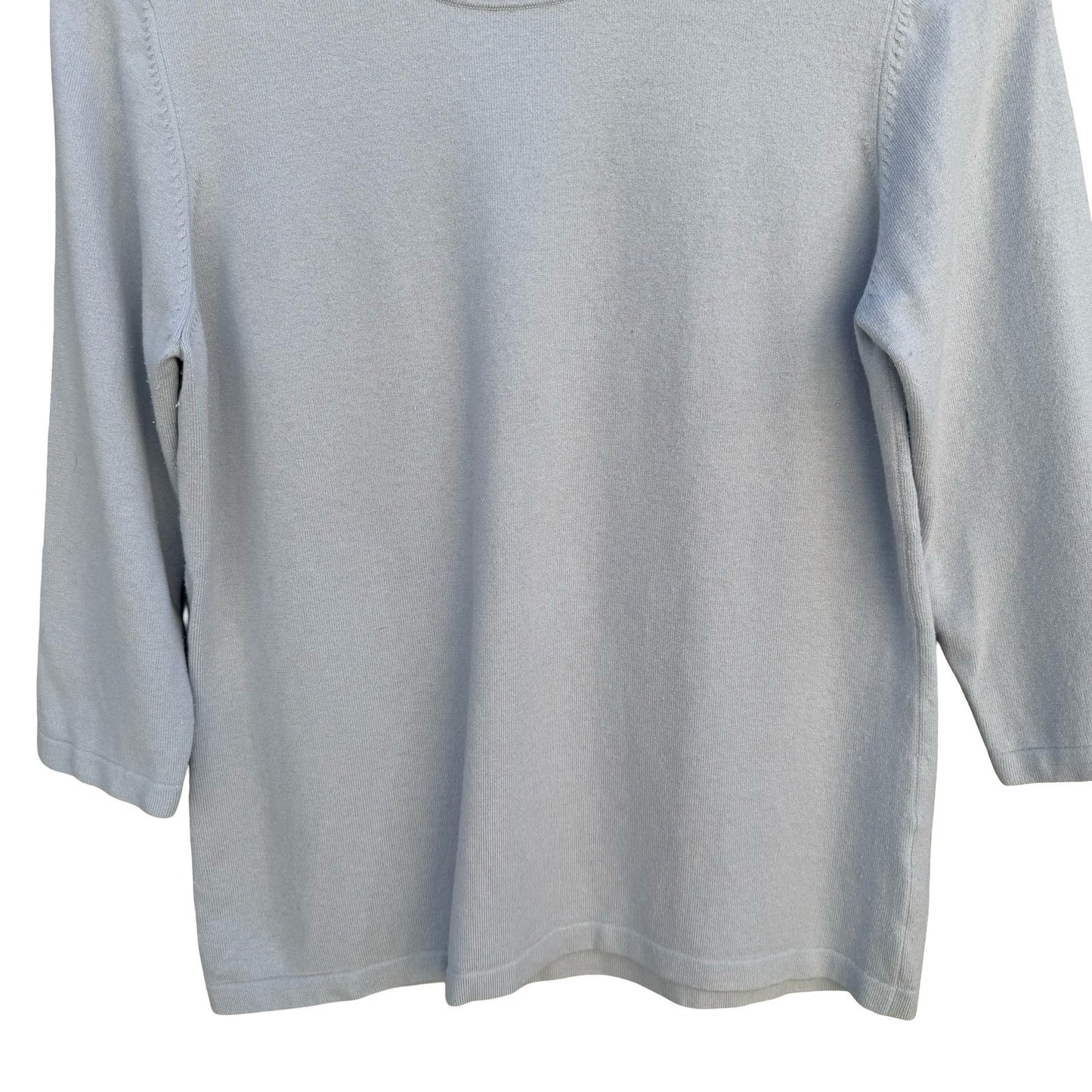Banana Republic Womens Silk Blend 3/4 Sleeve Crew Neck Sweater Light Blue L