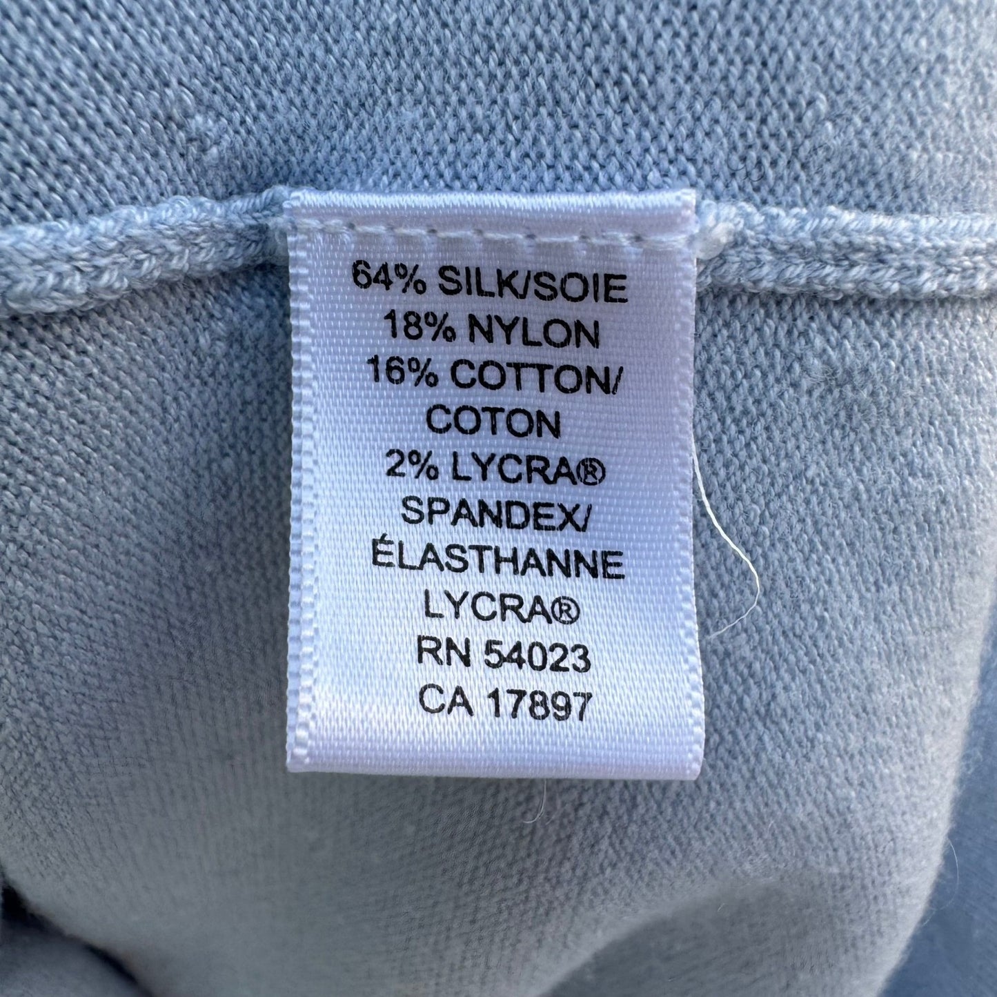Banana Republic Womens Silk Blend 3/4 Sleeve Crew Neck Sweater Light Blue L