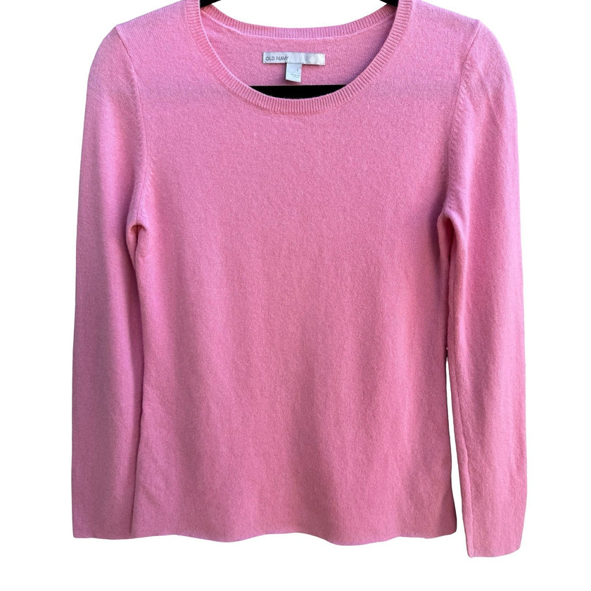 Old Navy 100% Cashmere Barbiecore Coquette Balletcore Preppy Sweater Pink XS