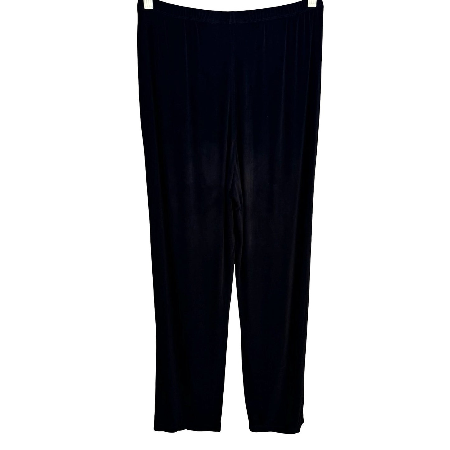Chicos Travelers Black Slinky Knit Straight Leg Pull On Pants Womens 1 M Capsule