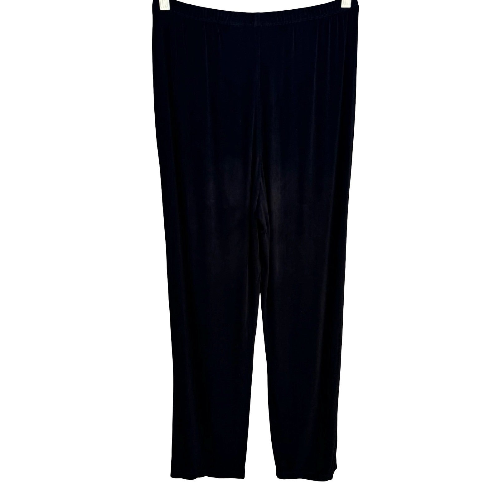 Chicos Travelers Black Slinky Knit Straight Leg Pull On Pants Womens 1 M Capsule