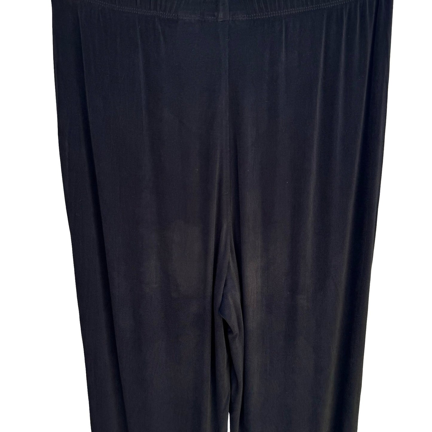Chicos Travelers Black Slinky Knit Straight Leg Pull On Pants Womens 1 M Capsule