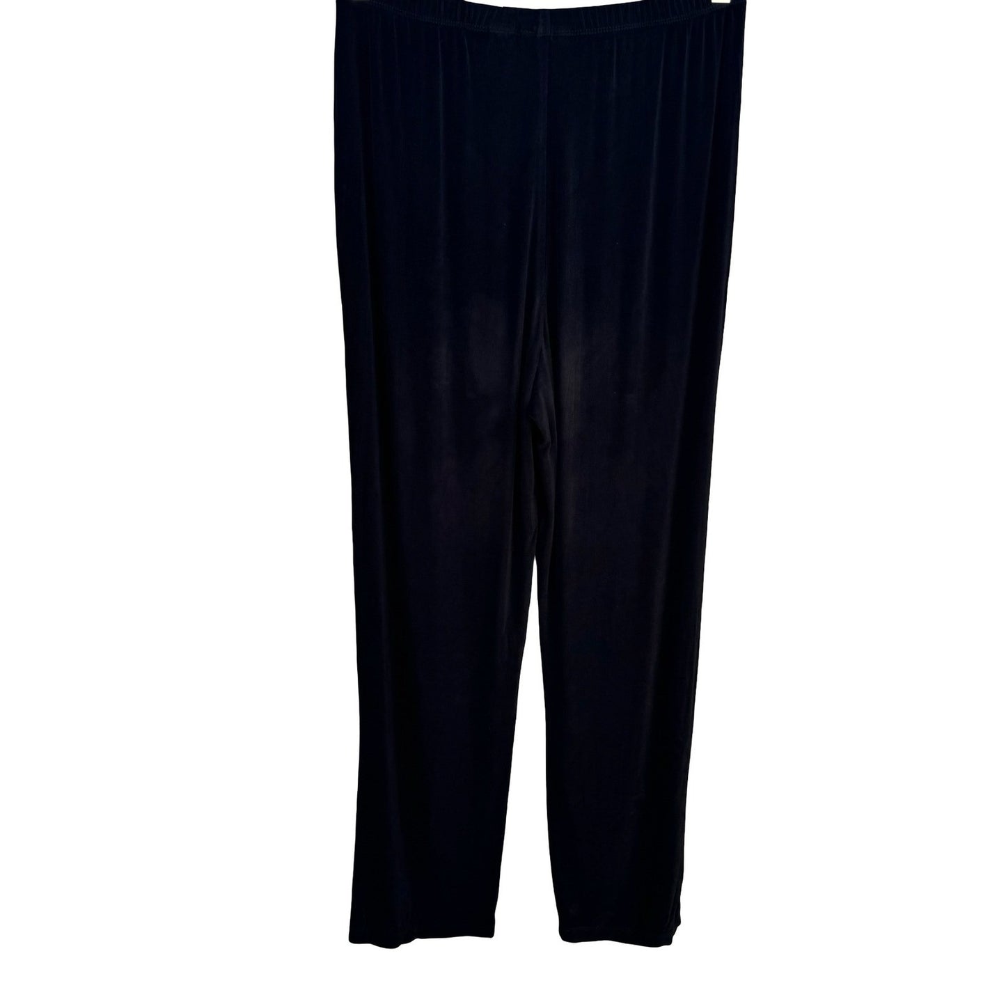 Chicos Travelers Black Slinky Knit Straight Leg Pull On Pants Womens 1 M Capsule