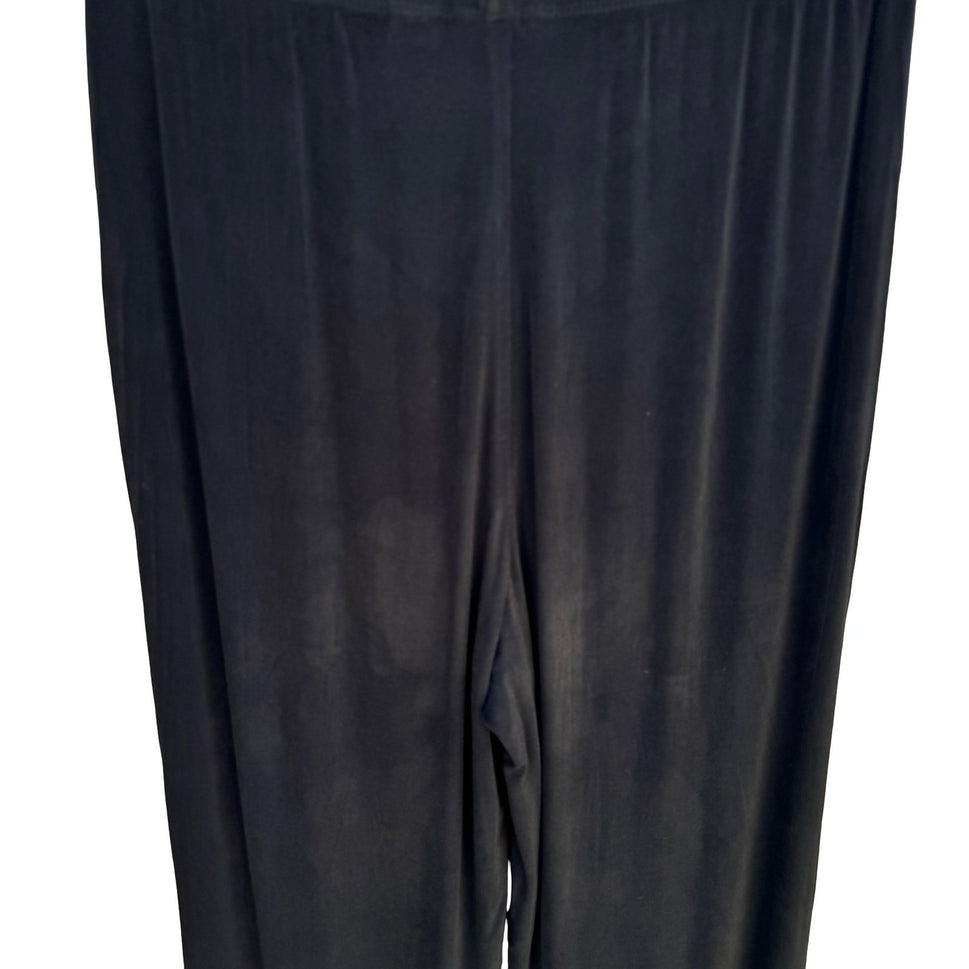 Chicos Travelers Black Slinky Knit Straight Leg Pull On Pants Womens 1 M Capsule