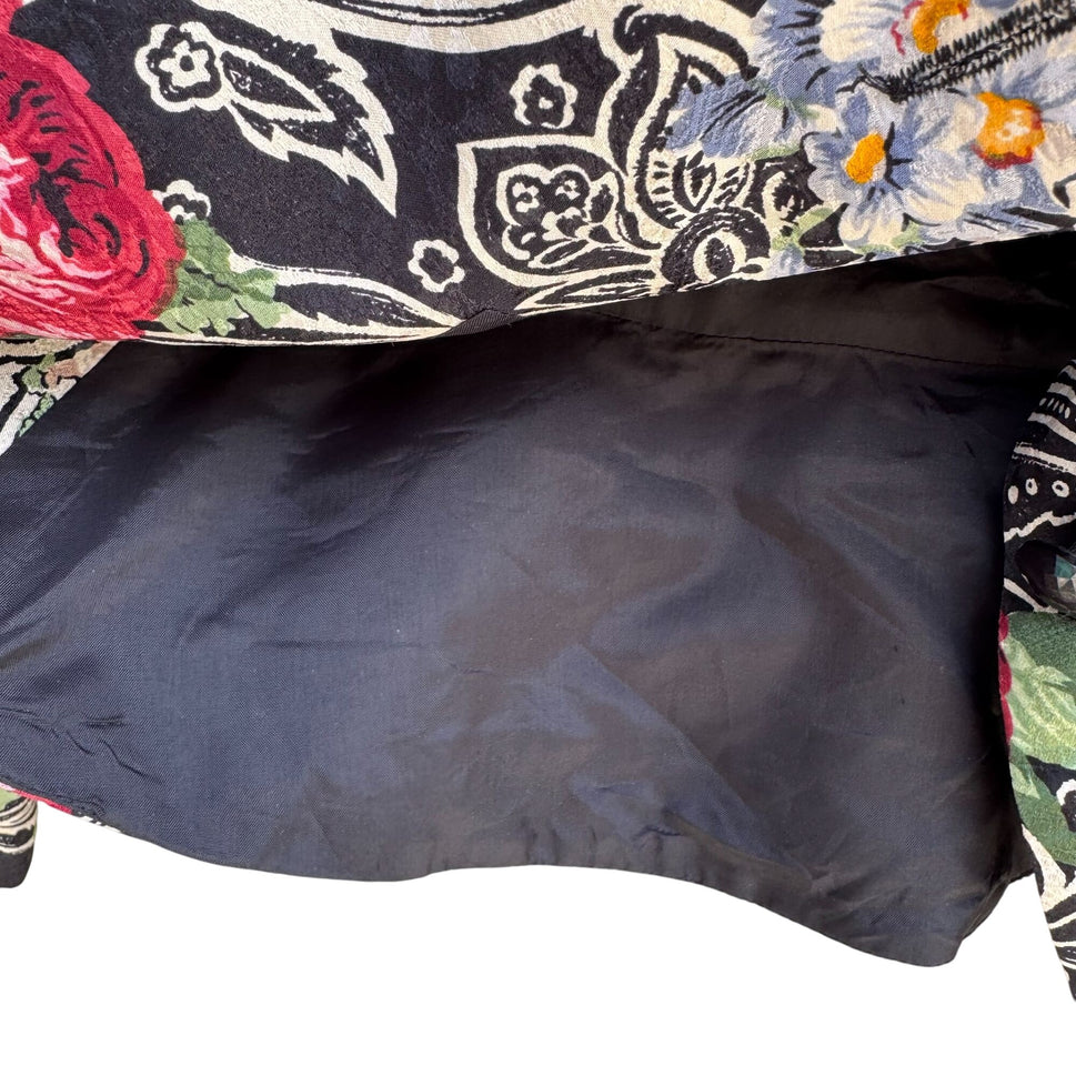 Richard Warren Petites Vintage Floral Print Long-Sleeve Tie Neck Peplum Blazer 2