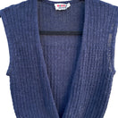 Switch Rodier Paris Vintage Womens Navy Ribbed Knit Cardigan Front Button Closure Vest 2 image