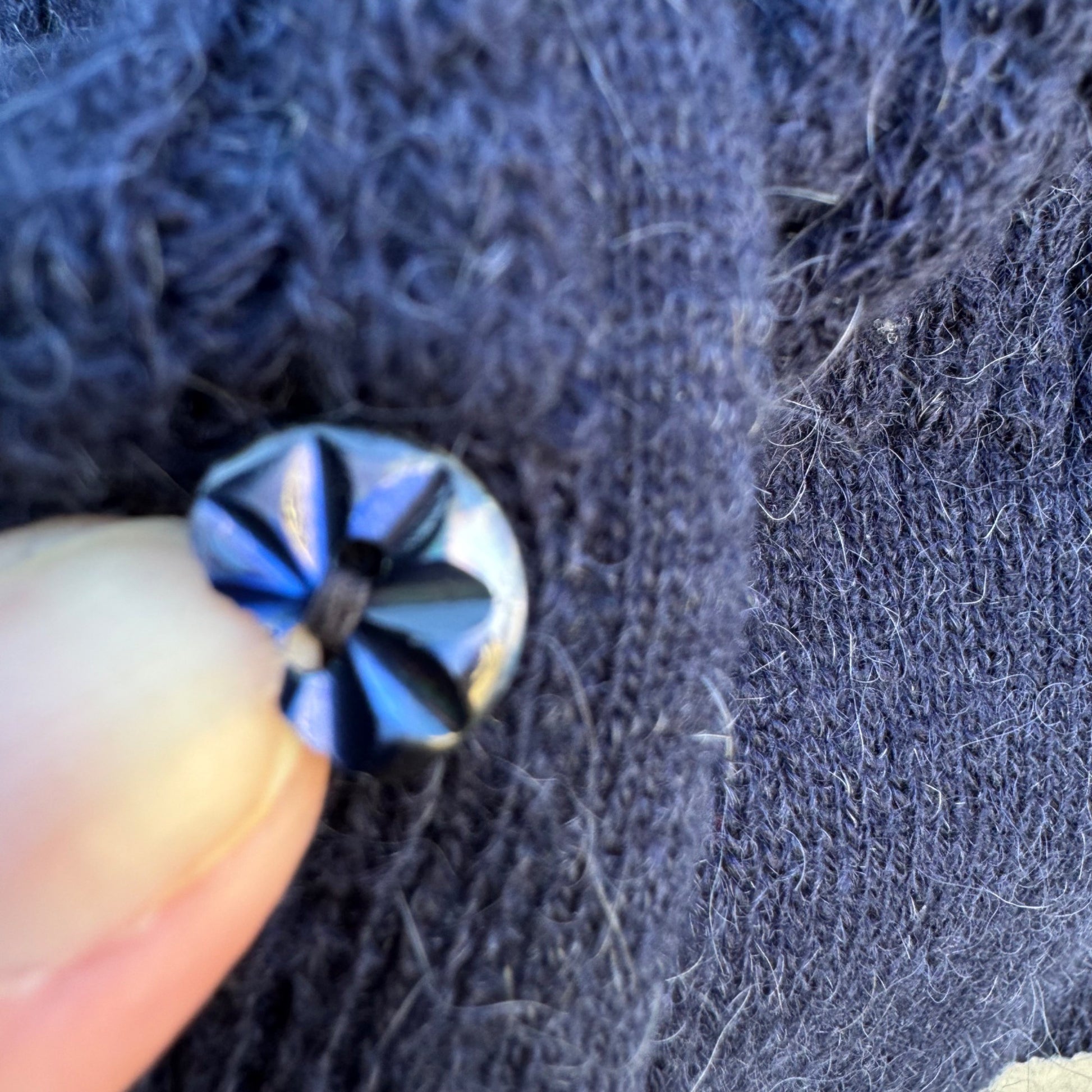 Rodier Paris Vintage Womens Navy Ribbed Knit Cardigan Front Button Closure Vest