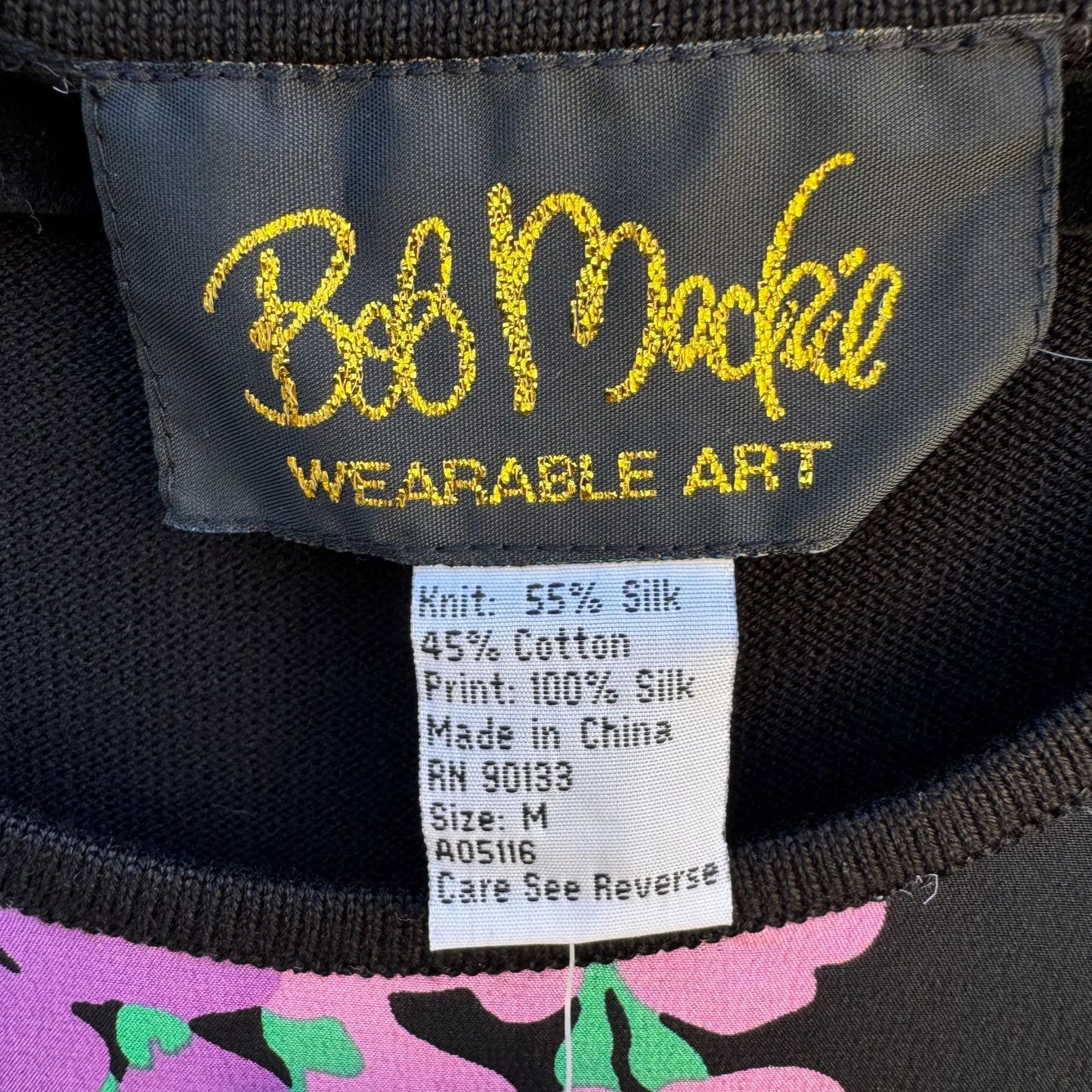 Bob Mackie Wearable Art Vintage Womens Silk Cotton Floral Sleeveless Tank Top M