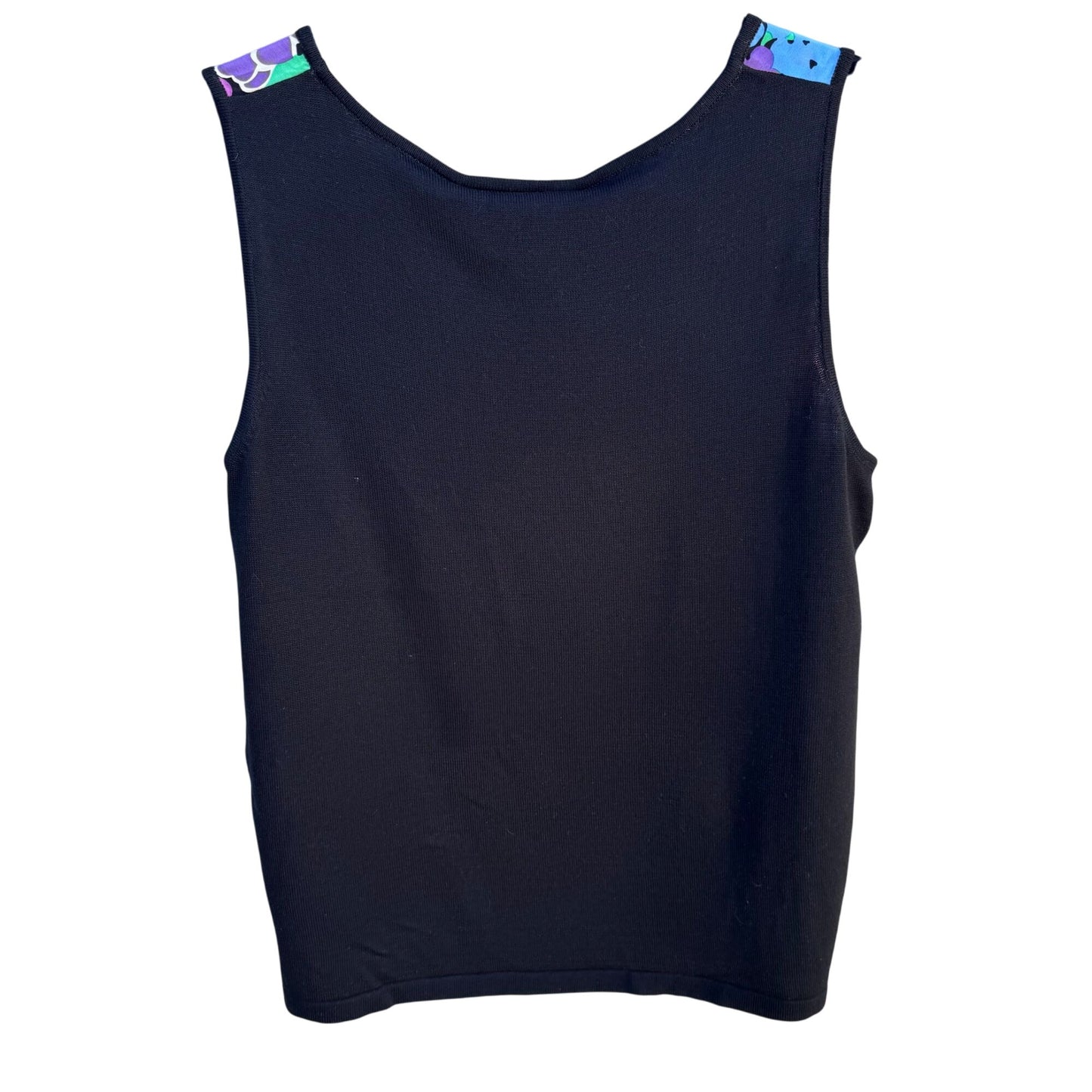 Bob Mackie Wearable Art Vintage Womens Silk Cotton Floral Sleeveless Tank Top M