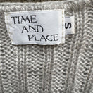 Switch Time &amp; Place Vintage 80s Womens Puff Sleeve Gray Knit Sweater Scoop Neck Cropped 2 image