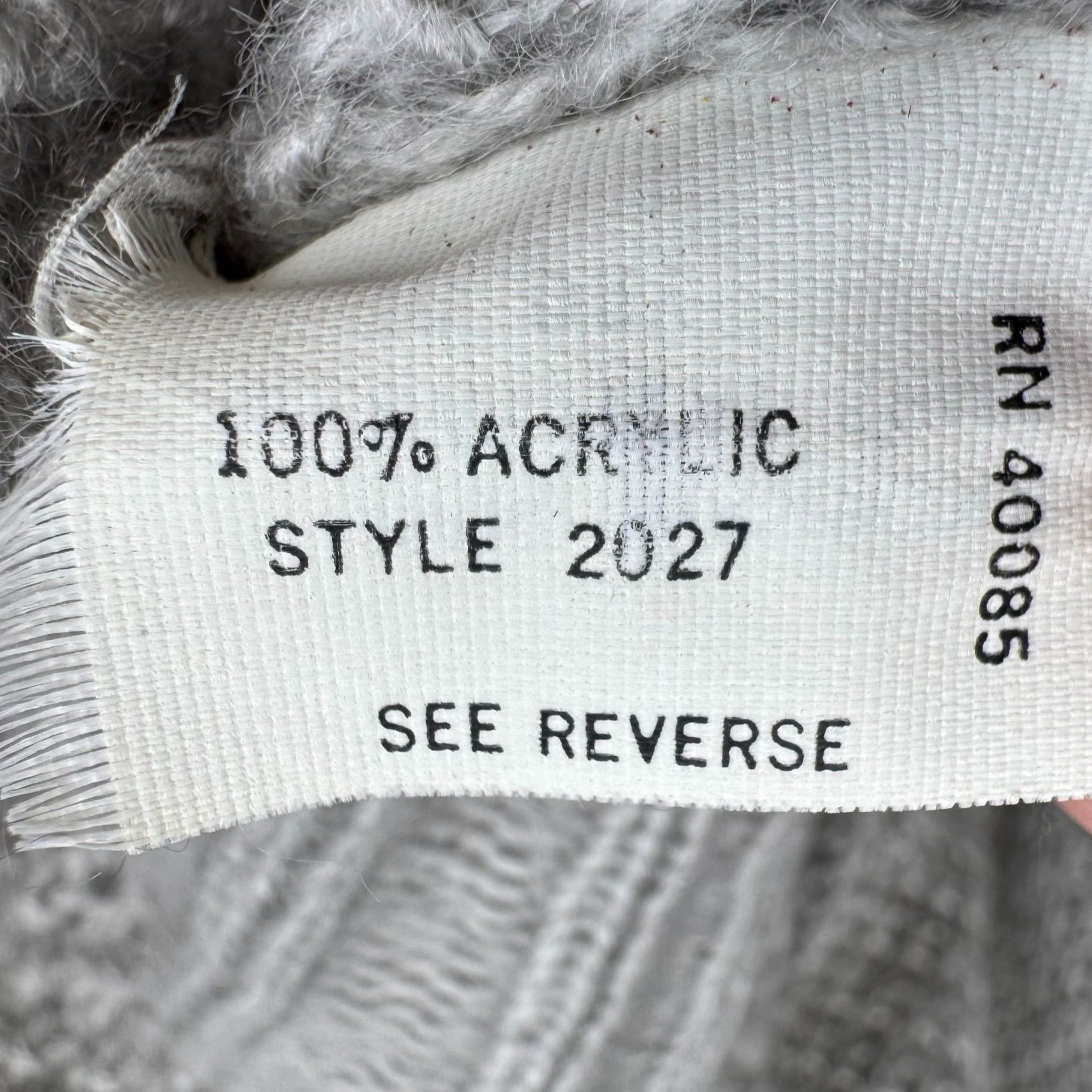 Time & Place Vintage 80s Womens Puff Sleeve Gray Knit Sweater Scoop Neck Cropped