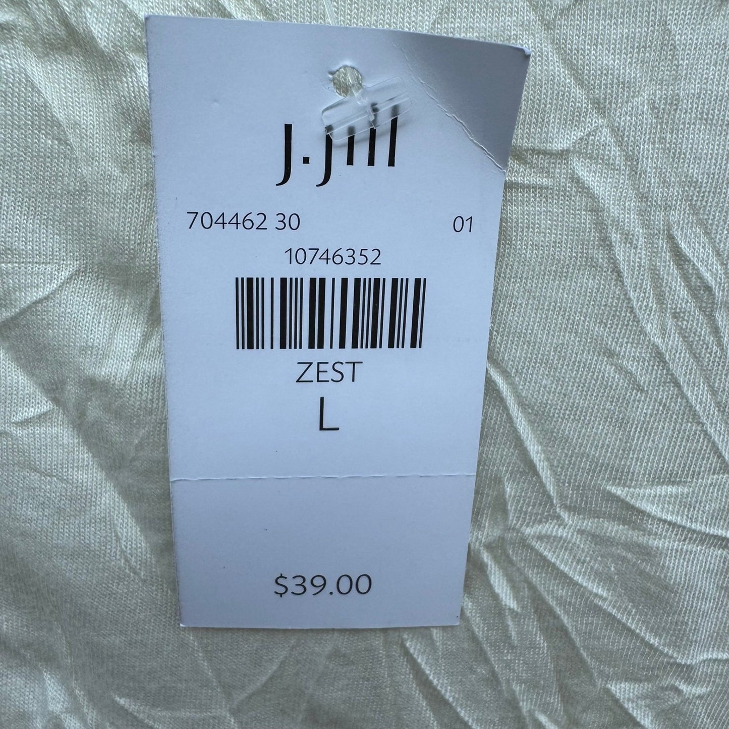 J Jill Butter Yellow Crinkle Texture Coastal Minimalist Layering Chic Top L NEW