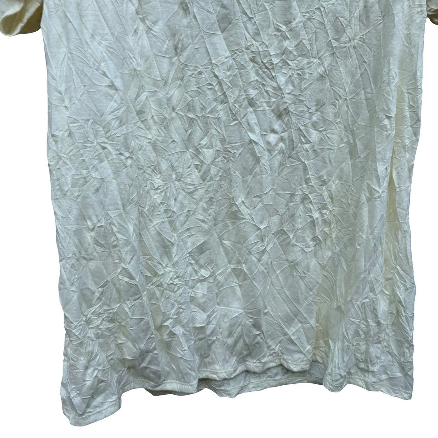 J Jill Butter Yellow Crinkle Texture Coastal Minimalist Layering Chic Top L NEW