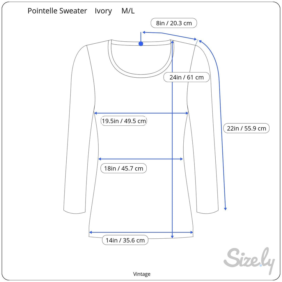 Vintage Coquette Pointelle Knit Sweater White Openwork Lacy Long Sleeve Top M/L