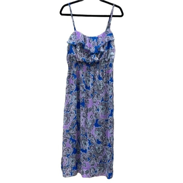 Faded Glory Spagetti Strap Boho Floral Flowy Cottage Women's Ruffled Sundress - L