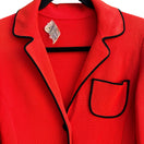 Switch Penneys International Imports Vintage 60s Women&#39;s Knit Red Black Blazer Jacket 2 image