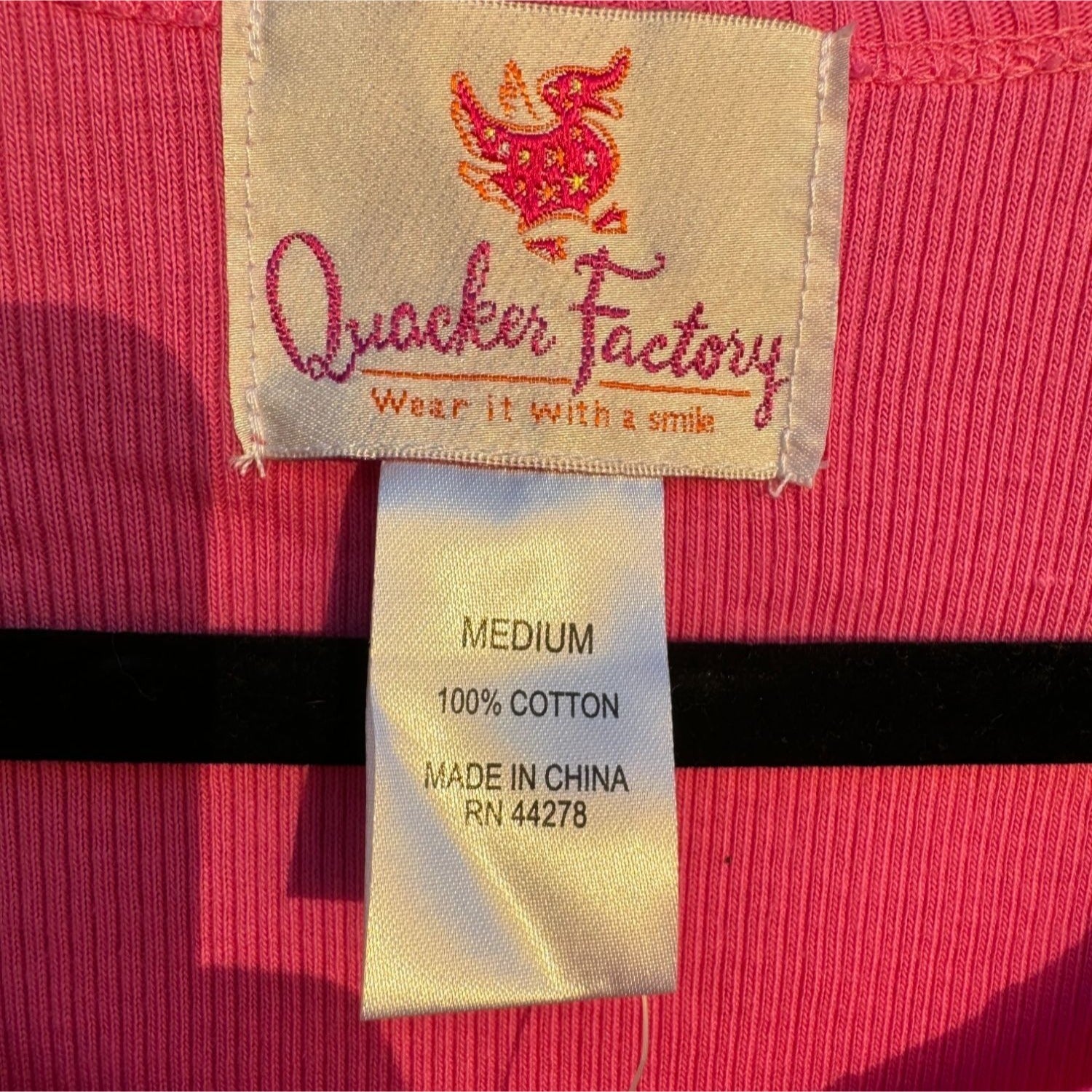 The Quacker Factory Beaded Collar Short Sleeve Hot Pink Women's Shirt Blouse Top