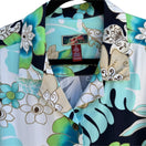 Switch La Cabana Women&#39;s Blue Green Floral Hawaiian Short Sleeve Camp Collar Shirt - M 2 image