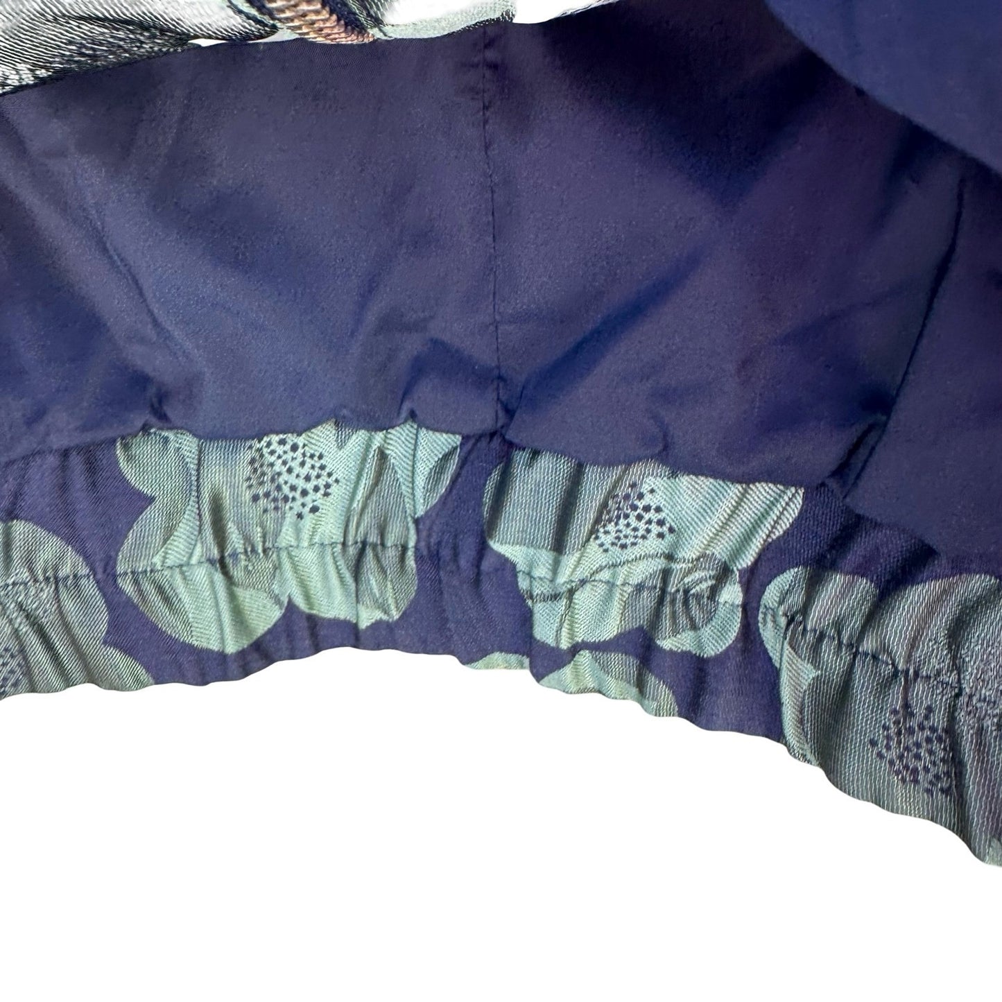 Banana Republic Navy Green Floral Jacquard Brocade Bomber Jacket Womens Med NEW