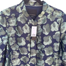 Switch Banana Republic Navy Green Floral Jacquard Brocade Bomber Jacket Womens Med NEW 3 image