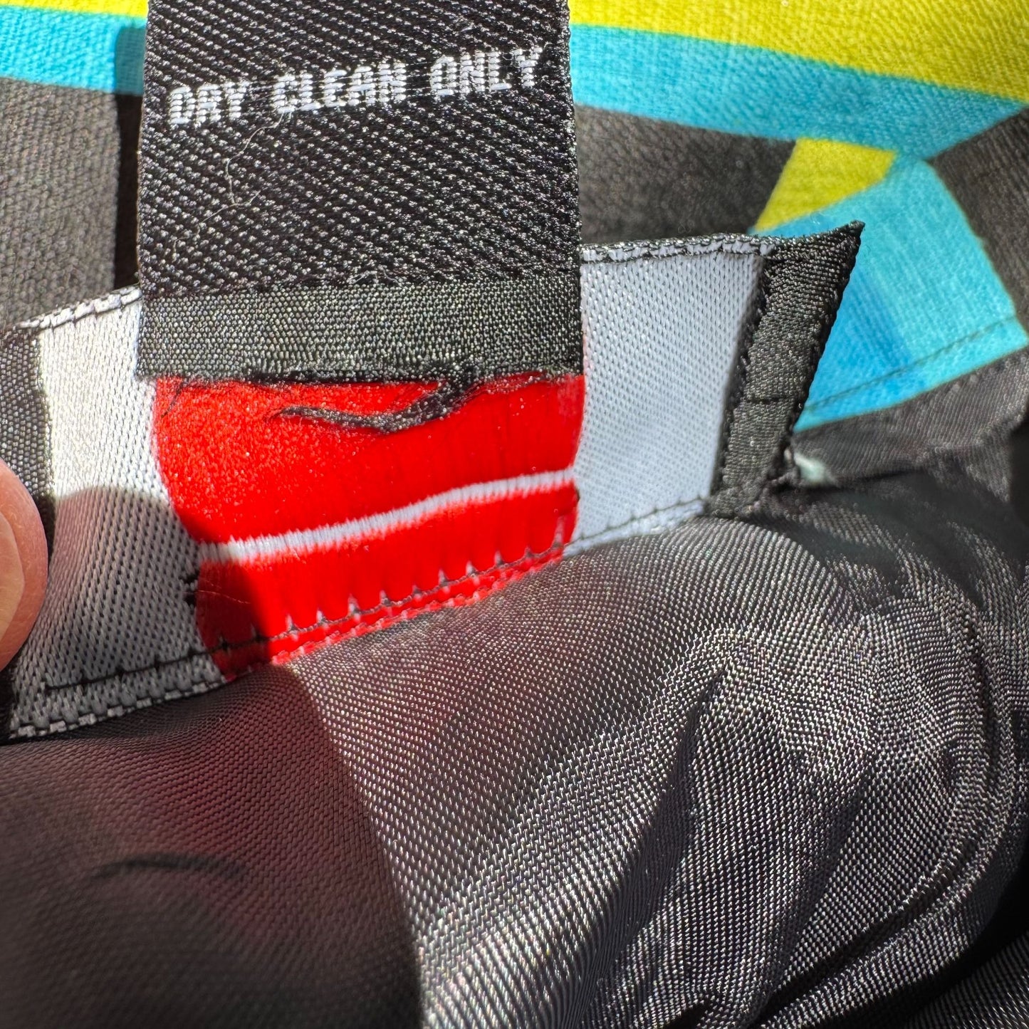 Studio G Stretch Womens Black Neon Geometric Print Lined Pencil Mini Skirt 14