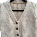 Switch Handmade Vintage Womens Cream Wool Cropped Knit Wooden Button Cardigan Sweater S 2 image