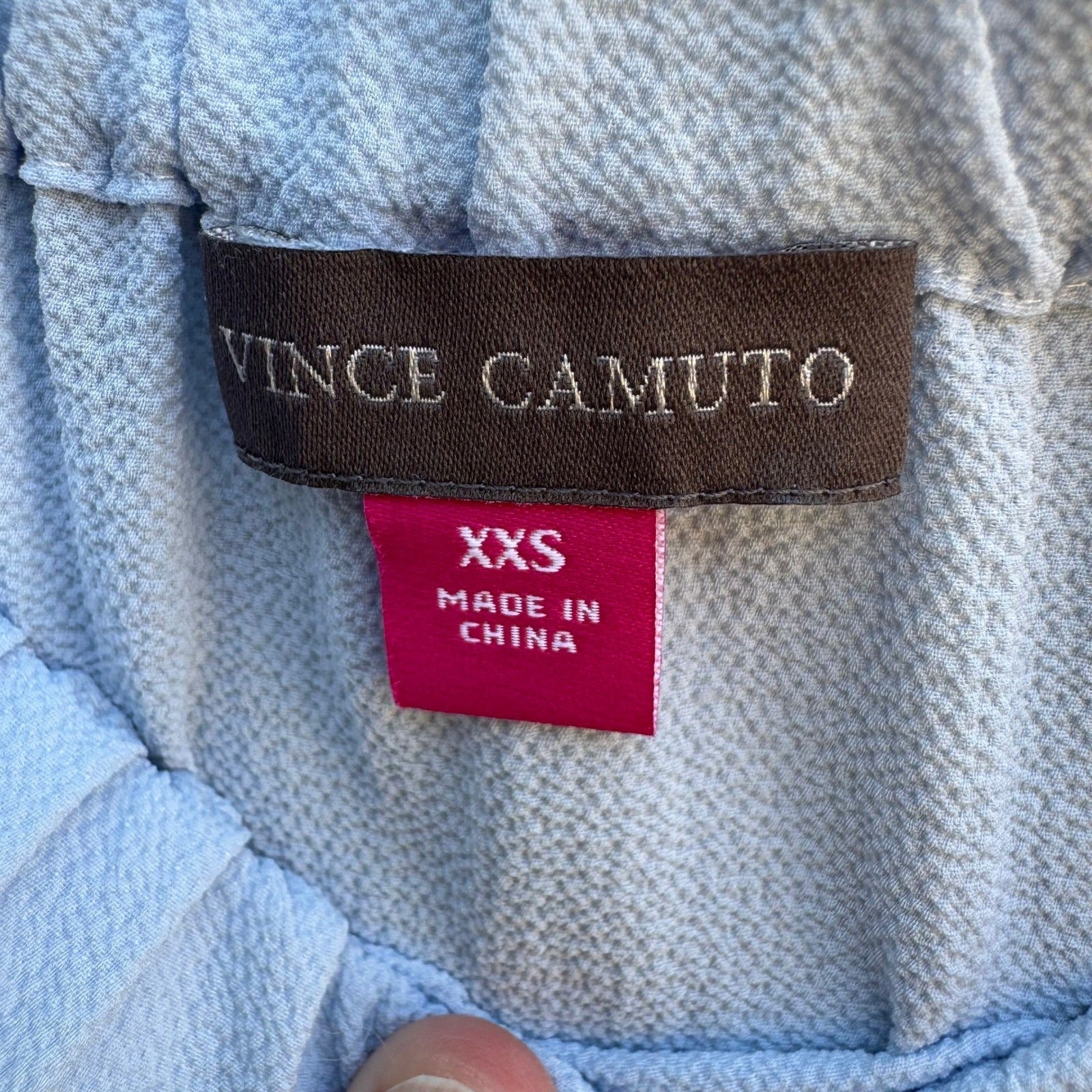Vince Camuto Coquette Off Shoulder Tie Sleeve Peasant Blouse Pastel Blue XXS