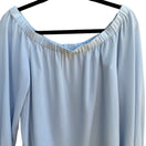 Switch Vince Camuto Coquette Off Shoulder Tie Sleeve Peasant Blouse Pastel Blue XXS 3 image