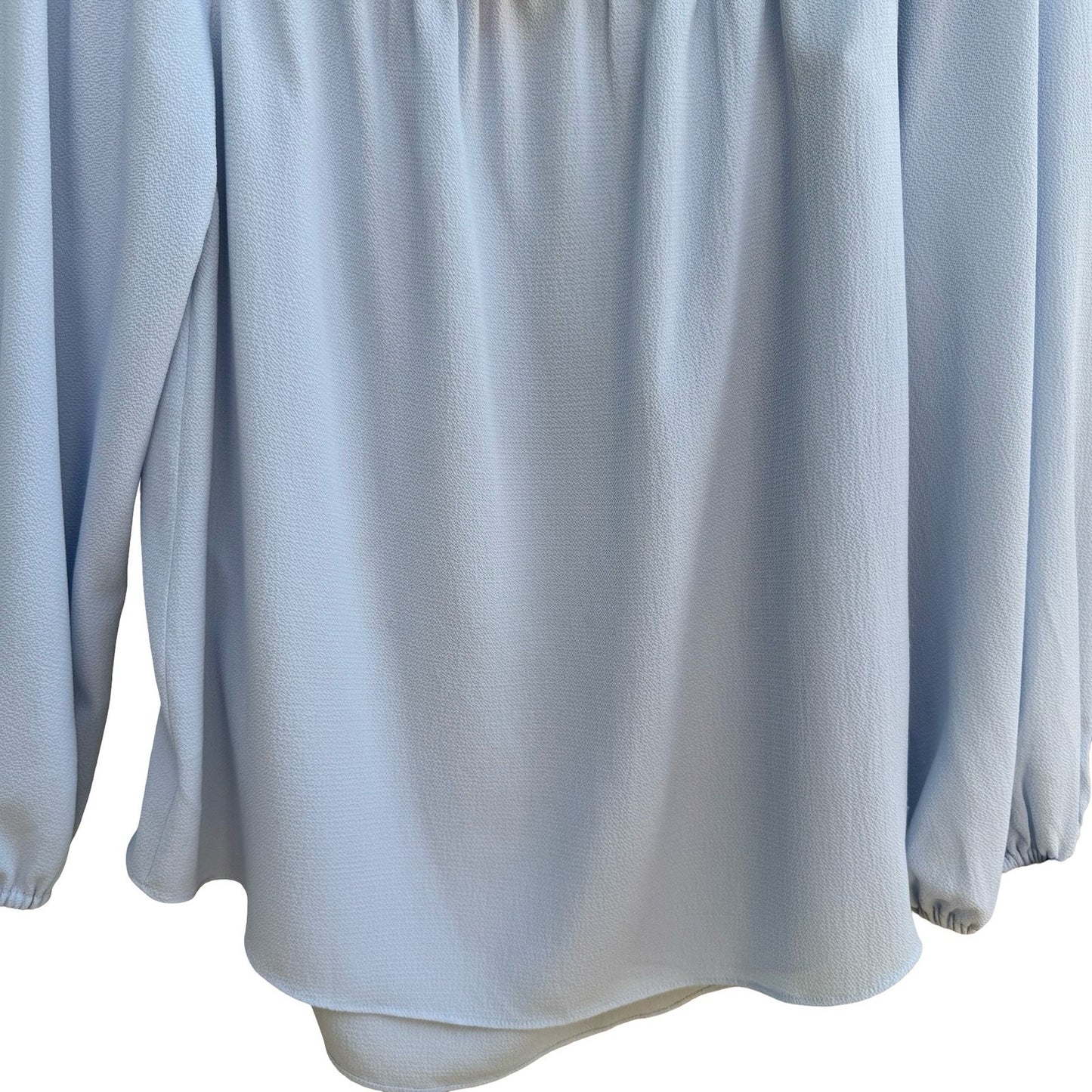 Vince Camuto Coquette Off Shoulder Tie Sleeve Peasant Blouse Pastel Blue XXS