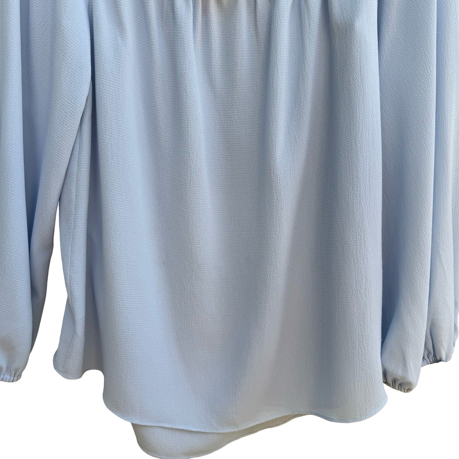 Vince Camuto Coquette Off Shoulder Tie Sleeve Peasant Blouse Pastel Blue XXS