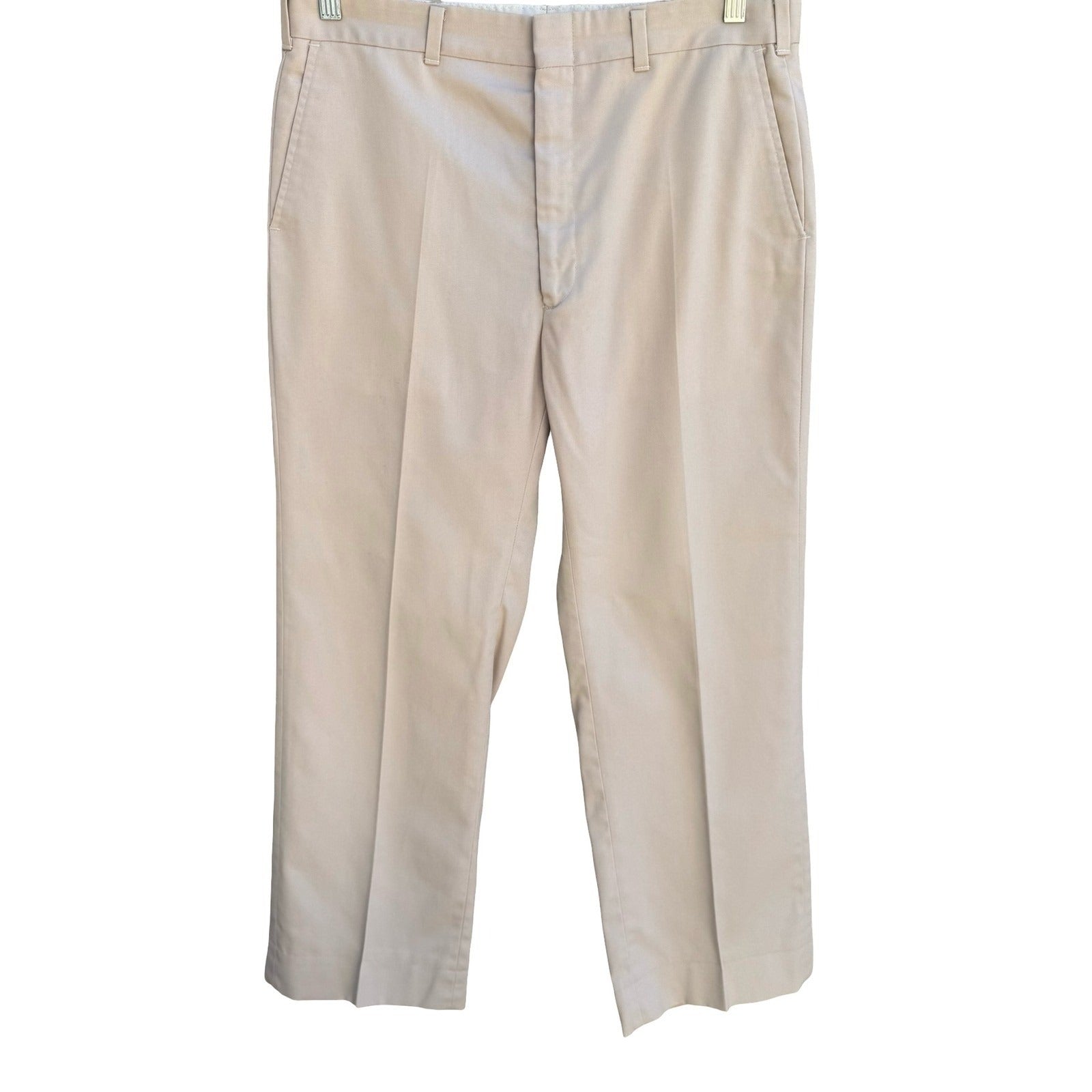 Haggar Vintage 70s 80s Magic-Stretch Mens Tan Dress Pants Minimalist Retro Mod