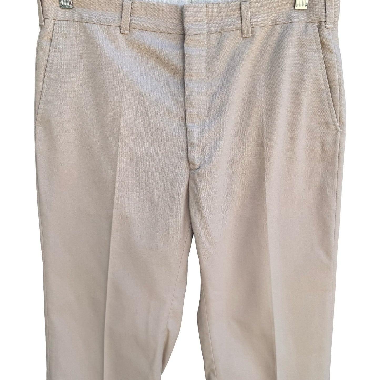Haggar Vintage 70s 80s Magic-Stretch Mens Tan Dress Pants Minimalist Retro Mod