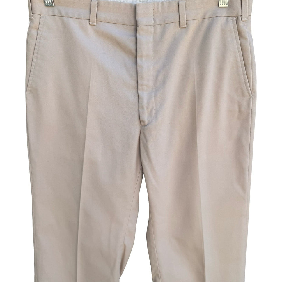 Haggar Vintage 70s 80s Magic-Stretch Mens Tan Dress Pants Minimalist Retro Mod