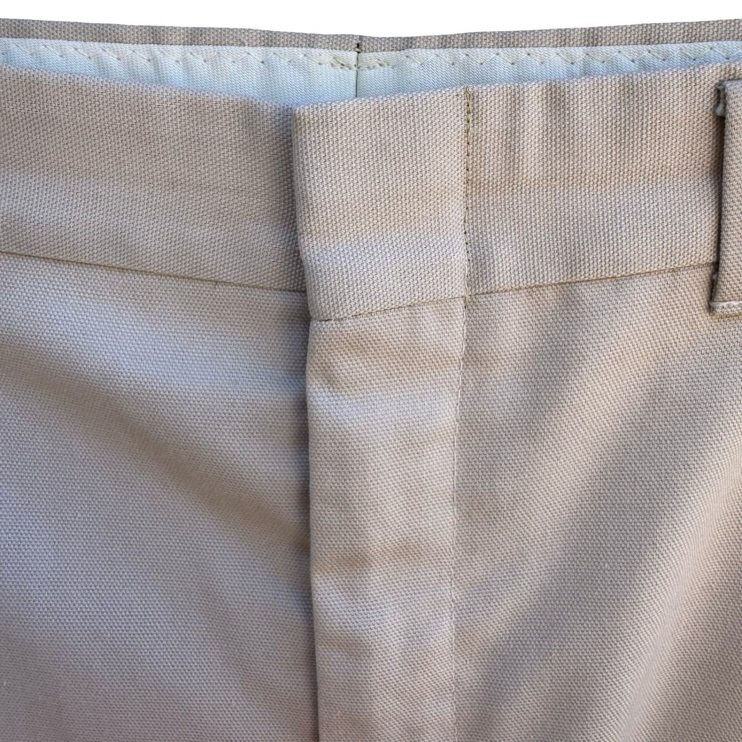 Haggar Vintage 70s 80s Magic-Stretch Mens Tan Dress Pants Minimalist Retro Mod