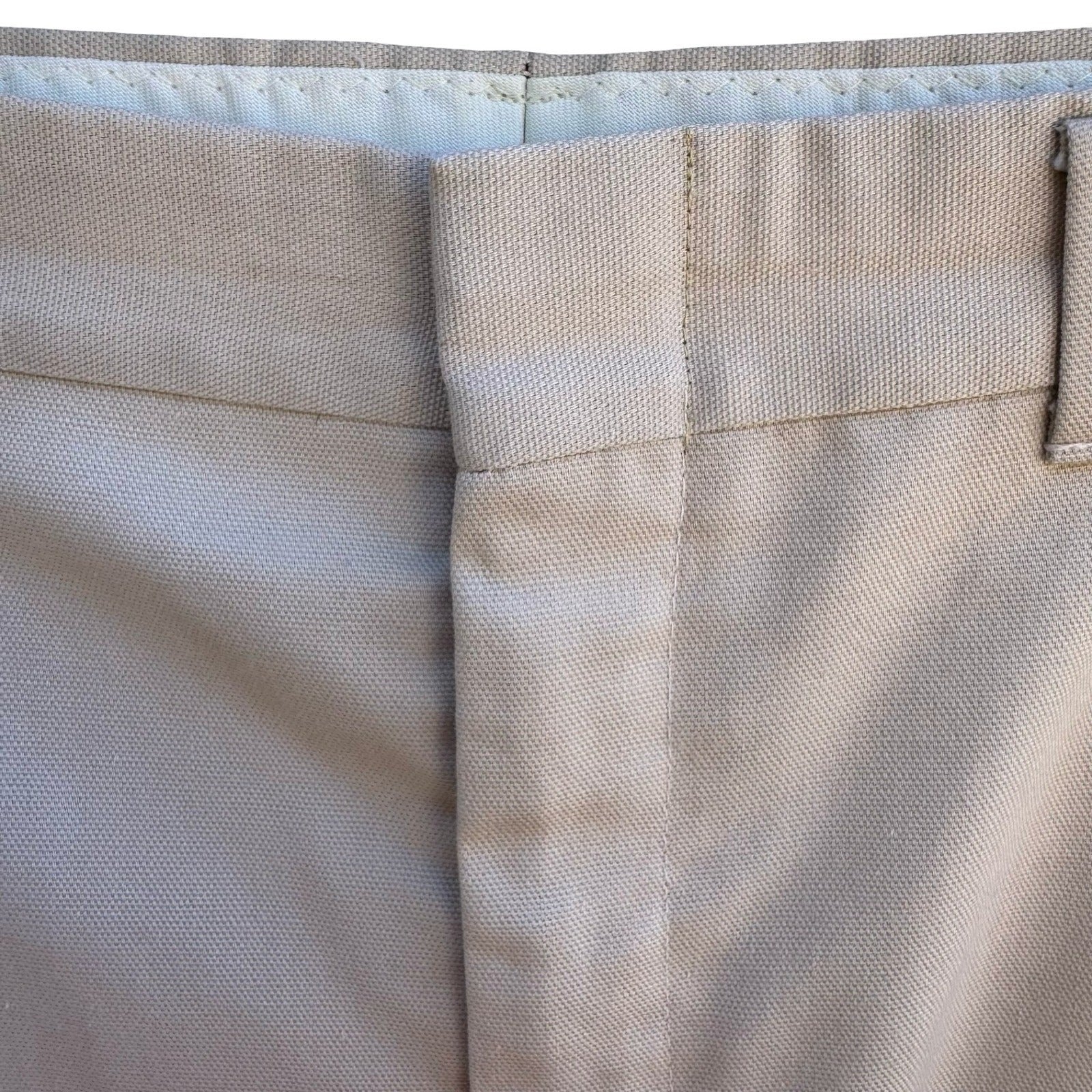 Haggar Vintage 70s 80s Magic-Stretch Mens Tan Dress Pants Minimalist Retro Mod