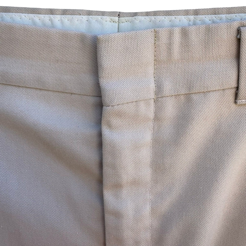 Haggar Vintage 70s 80s Magic-Stretch Mens Tan Dress Pants Minimalist Retro Mod