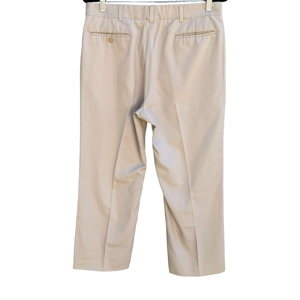 Haggar Vintage 70s 80s Magic-Stretch Mens Tan Dress Pants Minimalist Retro Mod
