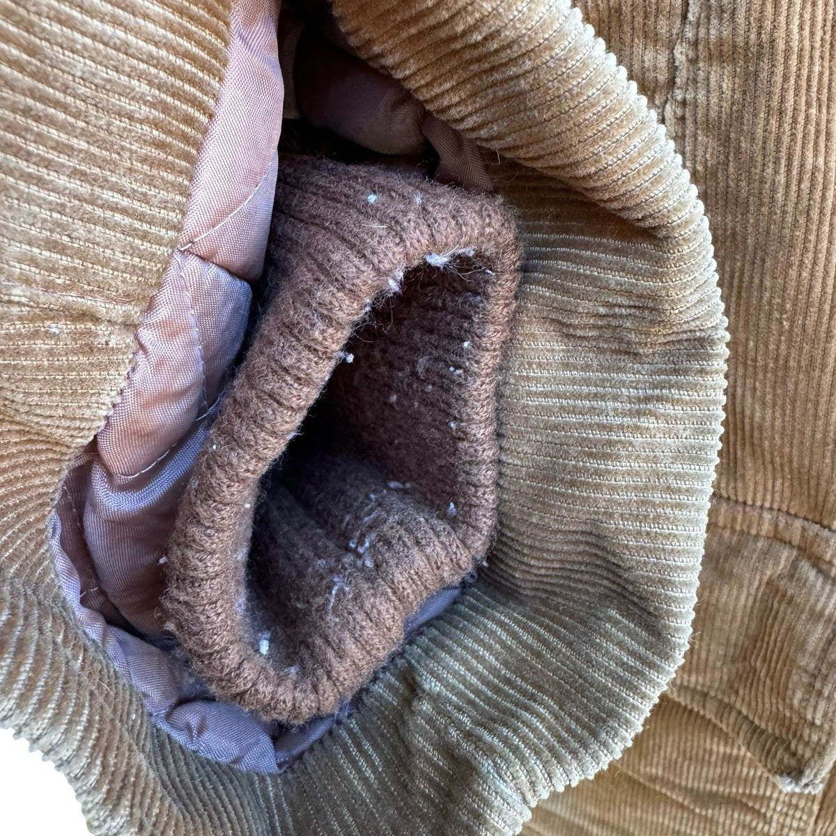 Val Cassi Vintage 70s Faux Fur Lined Corduroy Workwear Parka Jacket Tan Mens XL
