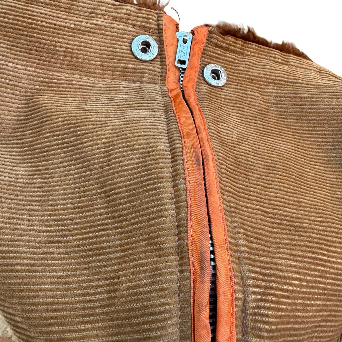 Val Cassi Vintage 70s Faux Fur Lined Corduroy Workwear Parka Jacket Tan Mens XL