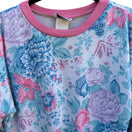 Switch Booth Bay Vintage 80s Flower All Over Print Pink Blue Granny Cottage Sweatshirt M 3 image