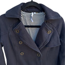 Switch Michael Stars Vintage Womens Dark Gray Double-Breasted Striped Lining Peacoat S 2 image