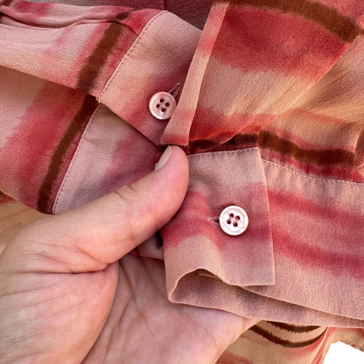 Randolph Duke The Look Sheer Silk Striped Button-Up Shirt & Sleeveless Top Set 6